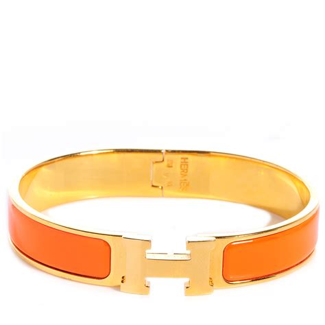 HERMES Enamel Narrow Clic Clac H Bracelet PM 